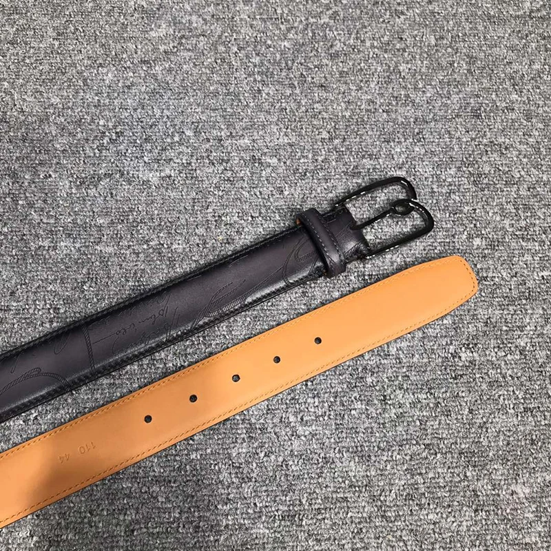 

Men's B-shaped Button Pure Hand Color High Quality Calf Business Belt Denim Leisure Belt