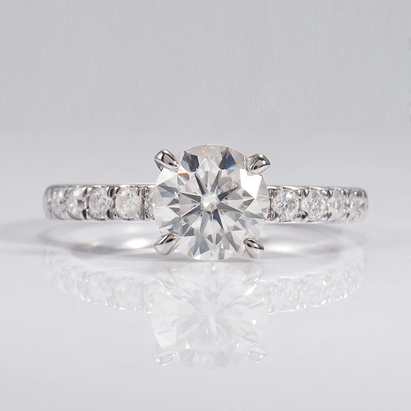 Заказной VVS Moissanite 6 5 мм лабораторный цвет Круглый блестящий крой серебро 925 пробы
