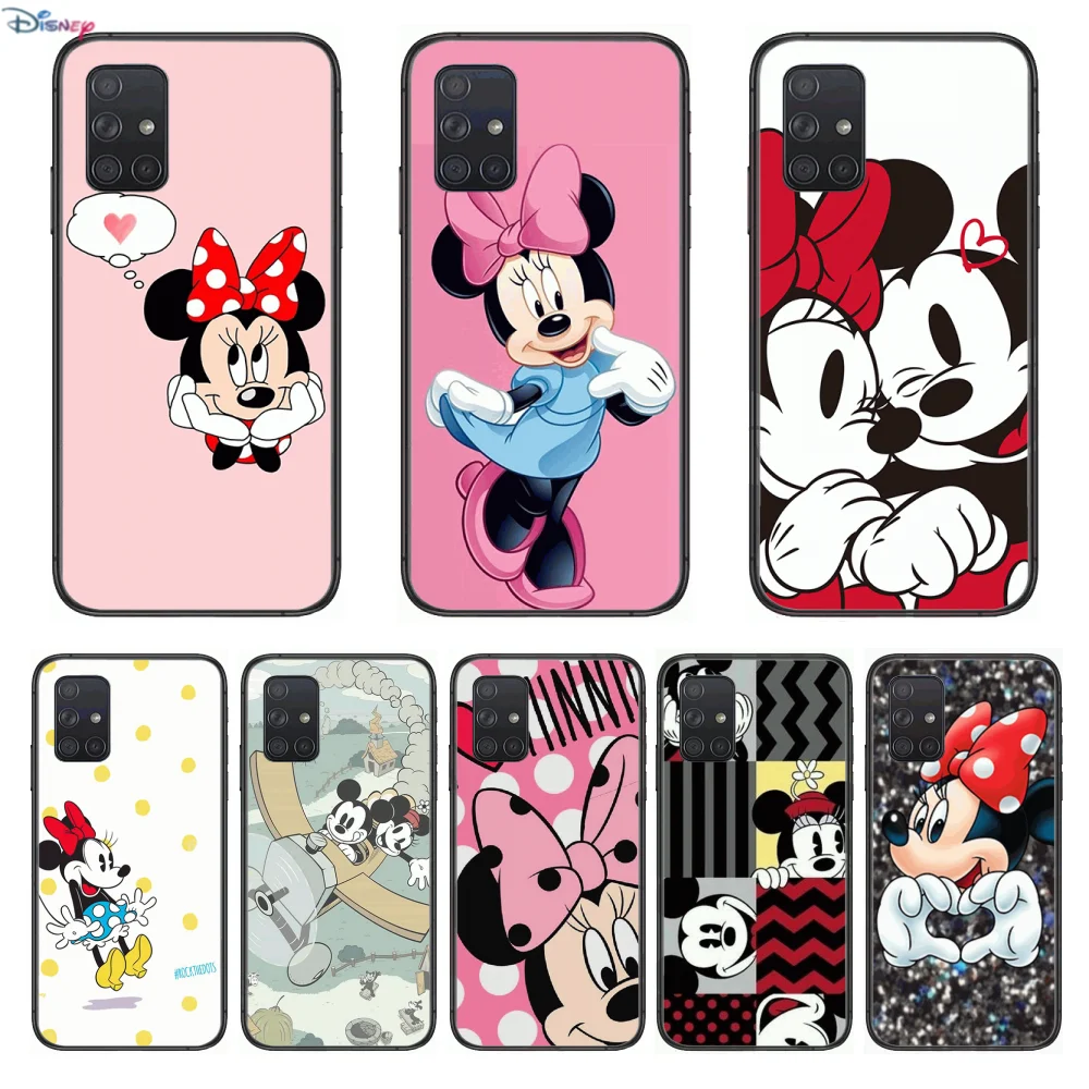 

2021 Disney Mickey and Minne Phone Case Hull for Samsung Galaxy A 50 51 20 71 70 40 30 10 E 4G 5G S Black Shell Art Cell Cover