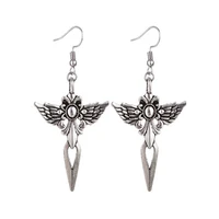 large gothic cross drop dangle earrings punk pentagram flame wing crucifix sword jewelry for cool women goth friendship gifts