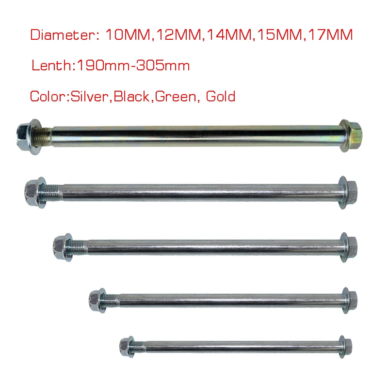 Мост колеса мотоцикла для Honda Yamaha Suzuki KTM кросс-Байк диртбайк 15 мм длина 210 мм 230 мм 245 мм 260 мм 280 мм 305 мм с гайкой