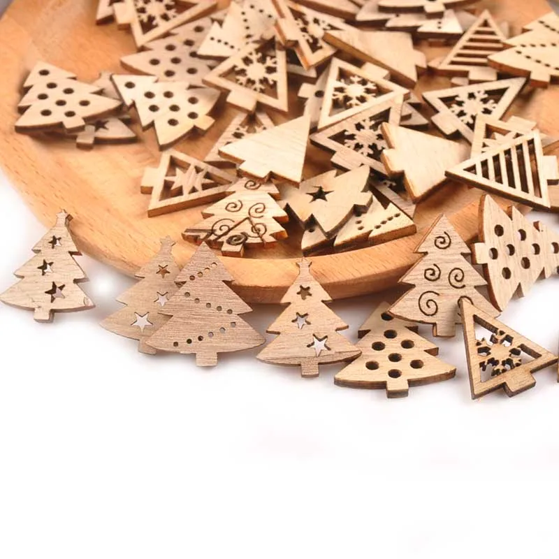 50 шт. натуральное дерево DIY ремесло для рождественской мини елки домашний декор