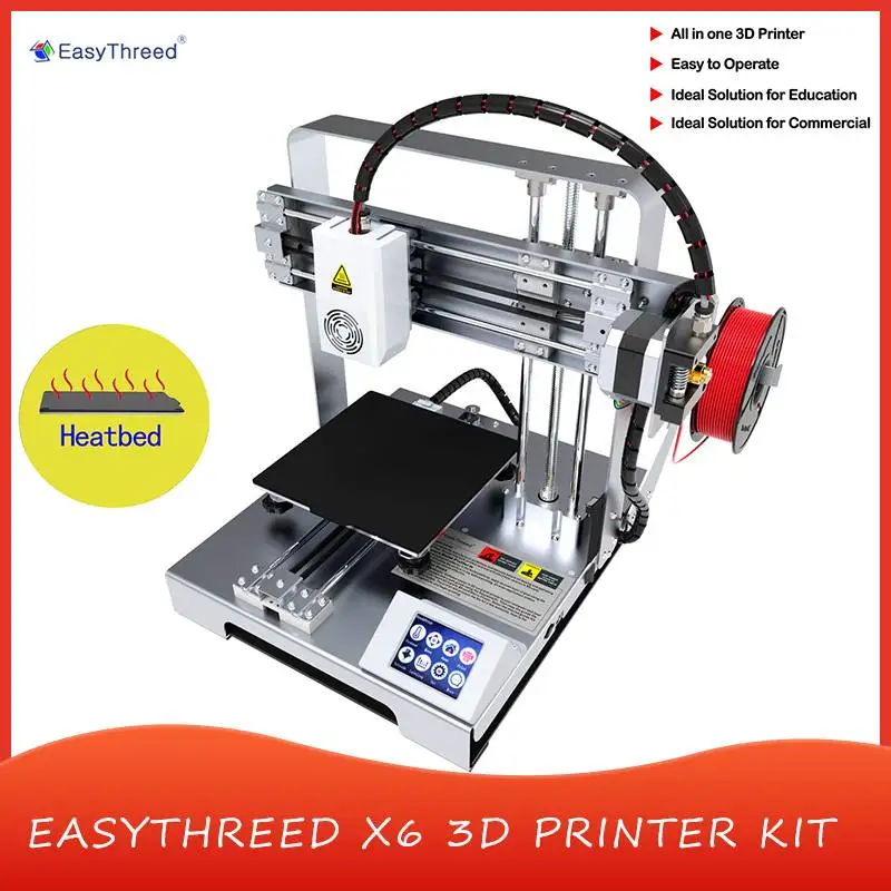 

Easythreed X6 Desktop Portable DIY 3D Printer Kit 140*140*140mm Print Size 2.4"LCD Display Touch Screen TF Card Printer Machine