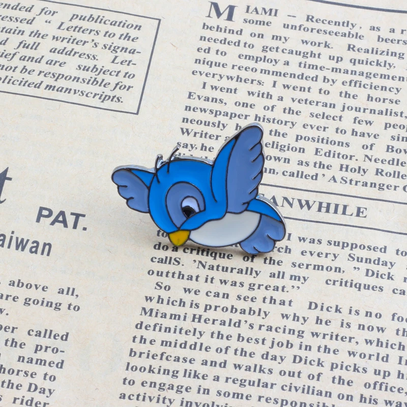 3 шт./компл. простая мультяшная Милая синяя птица на эмали брошь булавке лидер