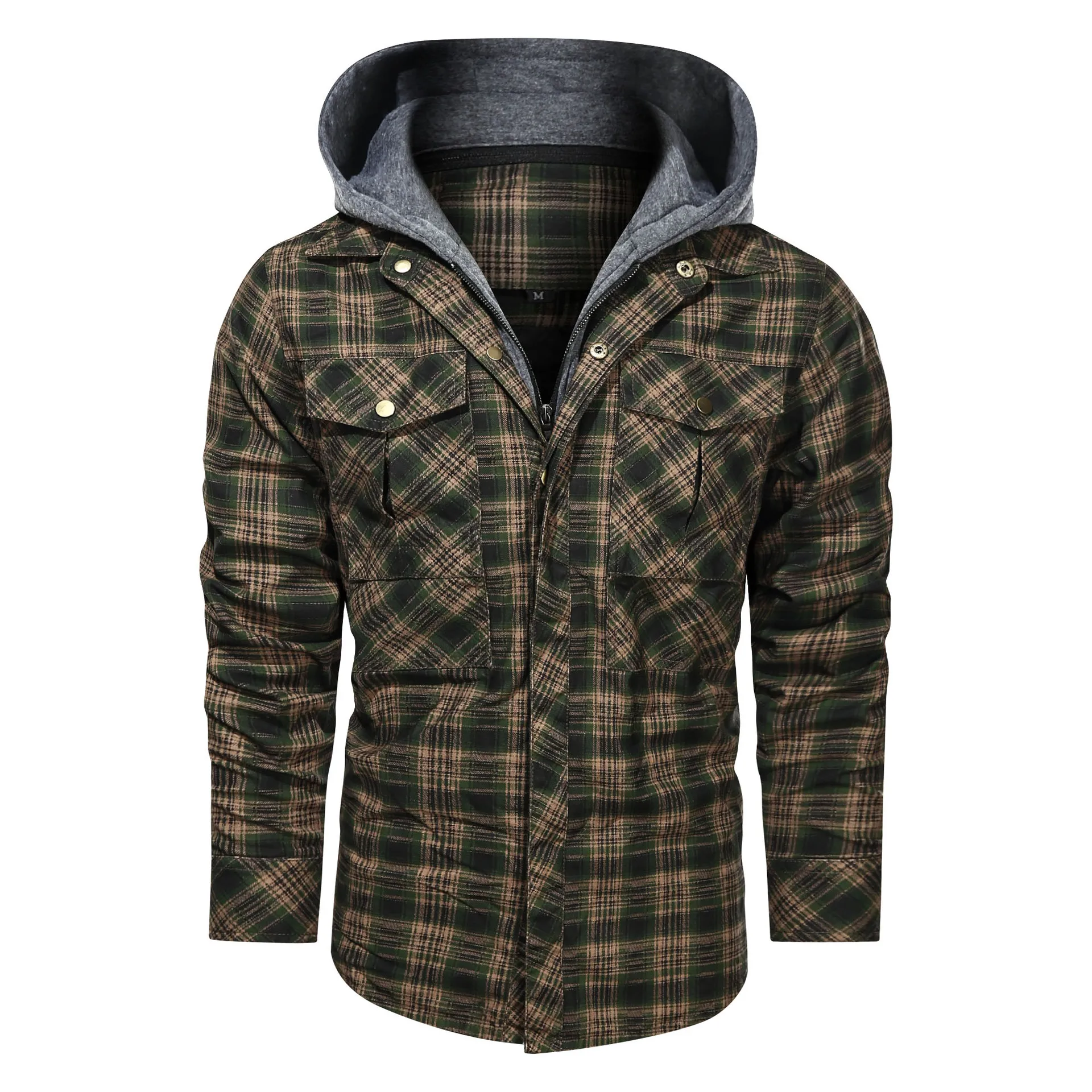 

Winter Jacket Men Thicken Warm Fleece Jackets Coats Pure Cotton Plaid Jacket Military Clothes Men Chaquetas Hombre Size S-3XL