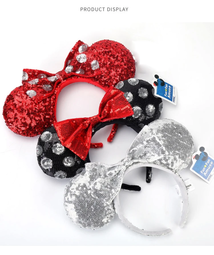 Minnie Ears Headband Sequin Bows Purple Aulani Gold Flower DOT Ariel EARS COSTUME Hallowmas Cosplay Plush Gift 11 Style | Тематическая