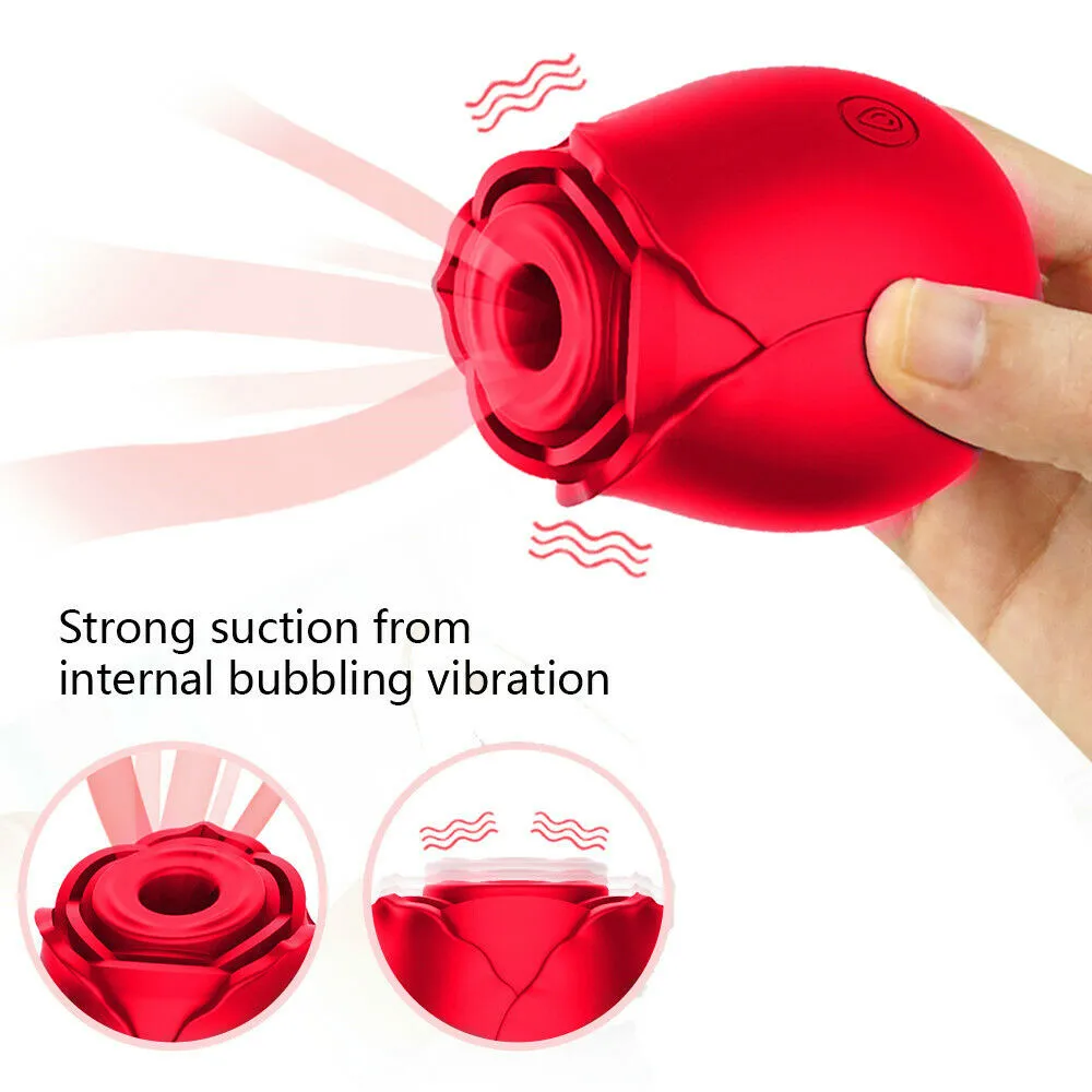 Rechargeable Silicone Rose Clitoral Suction Vibrator sex toys for woman Sucking Pump Women Sucker tongue Lick Clit Stimulator | Красота и
