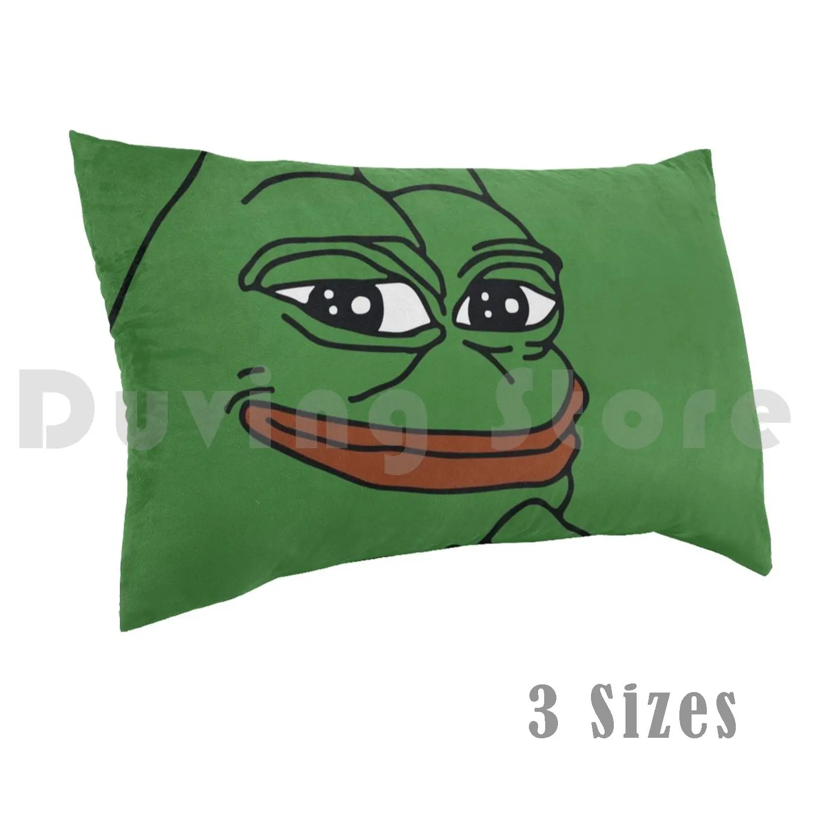 

Pillow Case The Frog Smug Face With Smile And Hand On Chin Meme Green Background Hd High Quality Online Store Washable Warm
