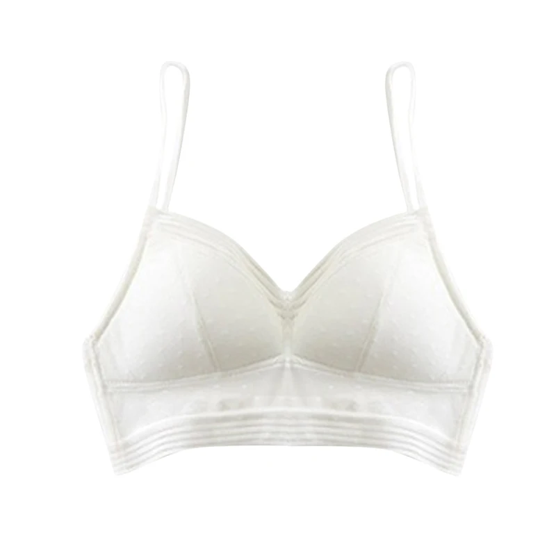 

2020 New Sexy Low Back Lace Bralette Black Bra dot mesh Ultra Thin Ladies Underwear Women White Lingerie Sexy Crop Top Femme Bra