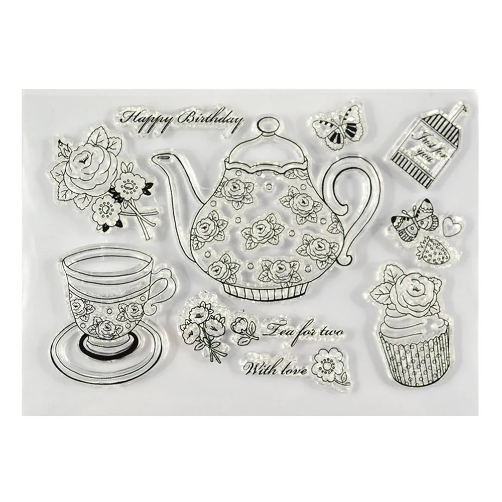 Чайный горшок чай для двух прозрачных штампов сделай сам