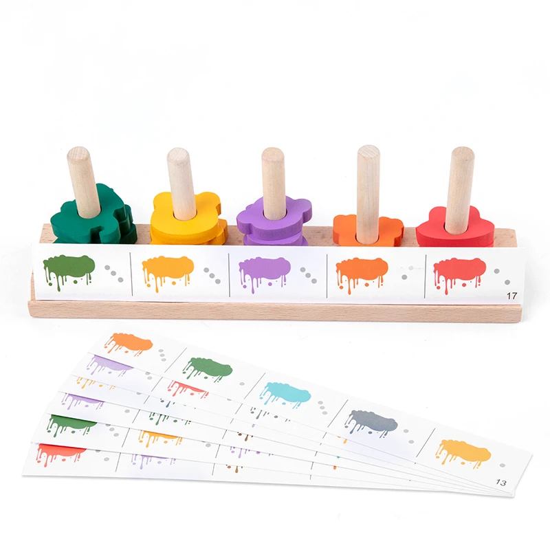 Treeyear-rompecabezas educativo para la primera infancia, juguetes apilables de madera, clasificaci&oacute;n de formas, reconocimiento de Color, 1 2 3 a&ntilde;os-2