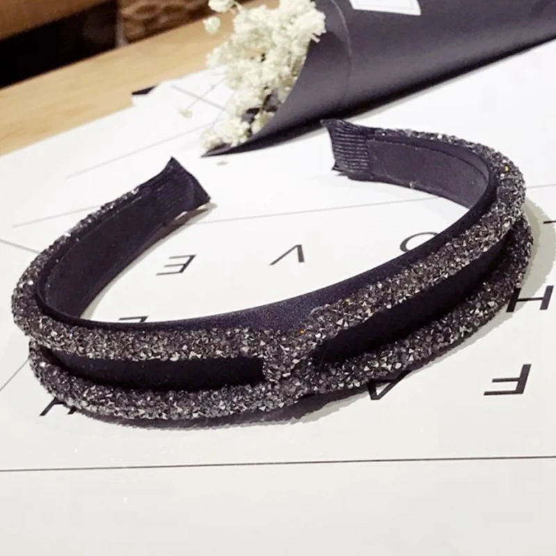 

Rhinestone Crystal Cross Hair Bands Unique Design Wide Hairband Headbands For Women Girl Shiny Hoop Hair Accessories