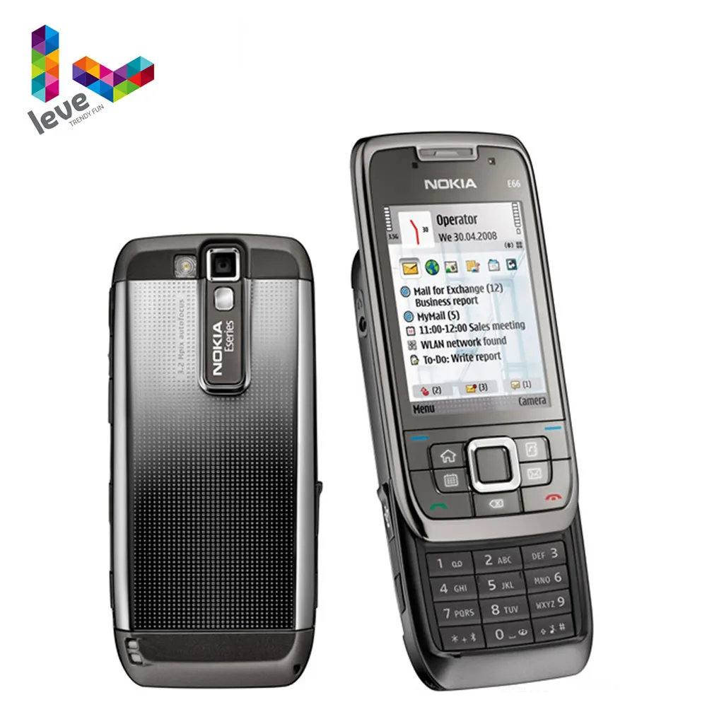 Разблокированный Мобильный телефон Nokia E66 Slider Оригинальный сотовый GSM WIFI Bluetooth МП
