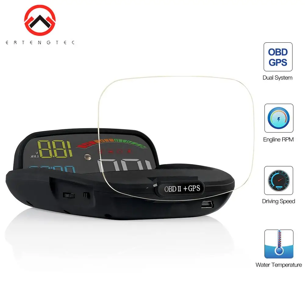 Автомобильный дисплей HUD Hud 2 в 1 GPS OBD2 проектор скорости цифровой датчик бортовой