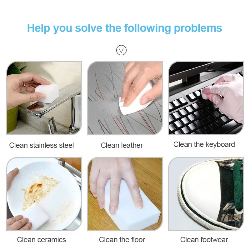 

50/100pcs Melamine Sponge Magic Sponge Eraser Melamine Sponge Cleaner Cleaning Sponge for Kitchen Bathroom Cleaning Tools