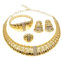 yoomuna wholesale fashion 18k italian gold jewelry set luxury wedding gift bridal party womens top high quality jewellery sets