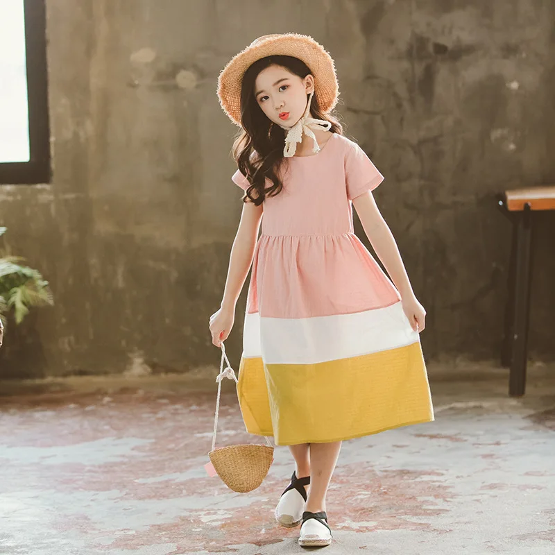 Детские платья для девочек новинка 2020 детское Хлопковое платье Повседневное