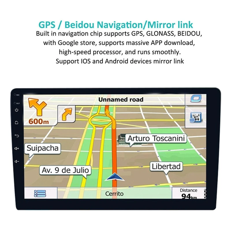 10 1 дюймов Универсальный Android 9 двойной 2Din автомобильный MP5 плеер GPS Wifi радио 2 ГБ + 32