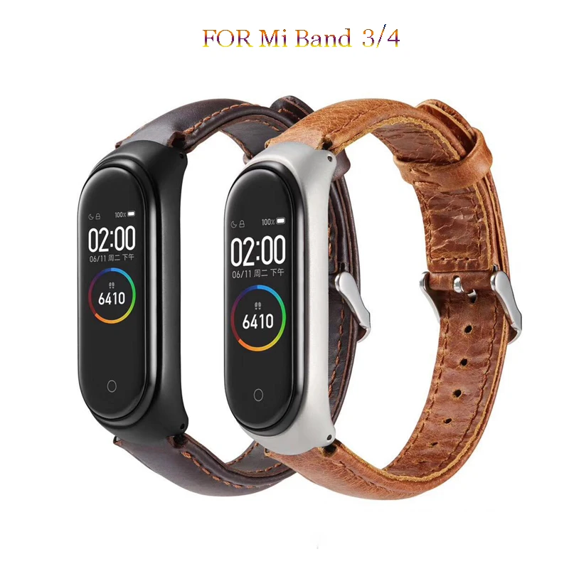 Для Xiaomi Mi Band 3 Smart ring спортивный браслет из натуральной кожи ремешок для 4 сменный