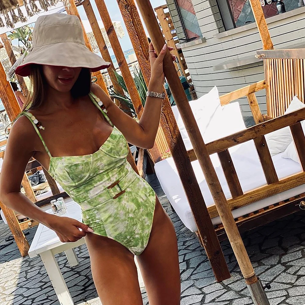 Цельный купальник 2022 сексуальный леопардовый женская модель пляжная одежда