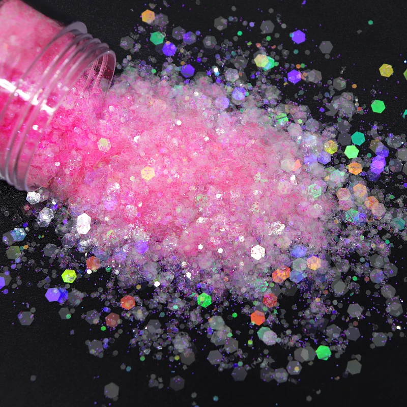 

Mixed Hexagon Chunky Glitter Nail Art Decorations Iridescent Mermaids Sequins Summer Manicure Sparkling Candy Paillette Flakes