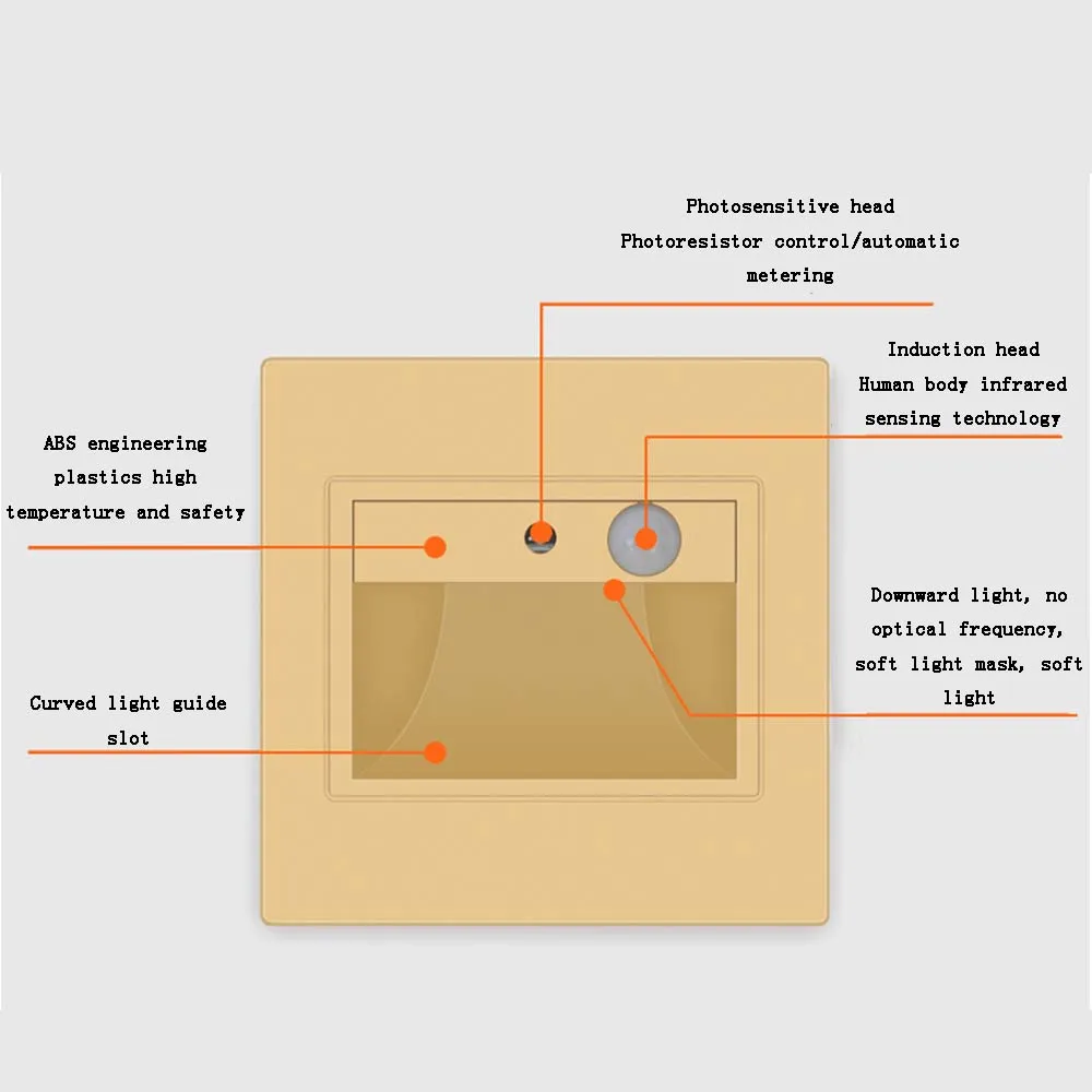 

2/4/6pcs Led Stair Down Light PIR Motion Sensor Infrared Human Body Induction Lamp Light Sensor Recessed Steps Ladder Wall Lamp