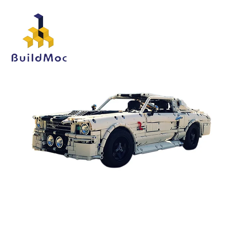 Buildmoc City Classic 1967 Eleanor Mustang RC Technic гоночный автомобиль подходит для строительных