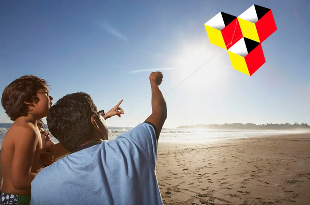 

62CMx90CM 3D magic Cube-Box kite Single Line Good Flying Outdoor Fun Sports For kids Outdoor Kites Flying Toys For Children