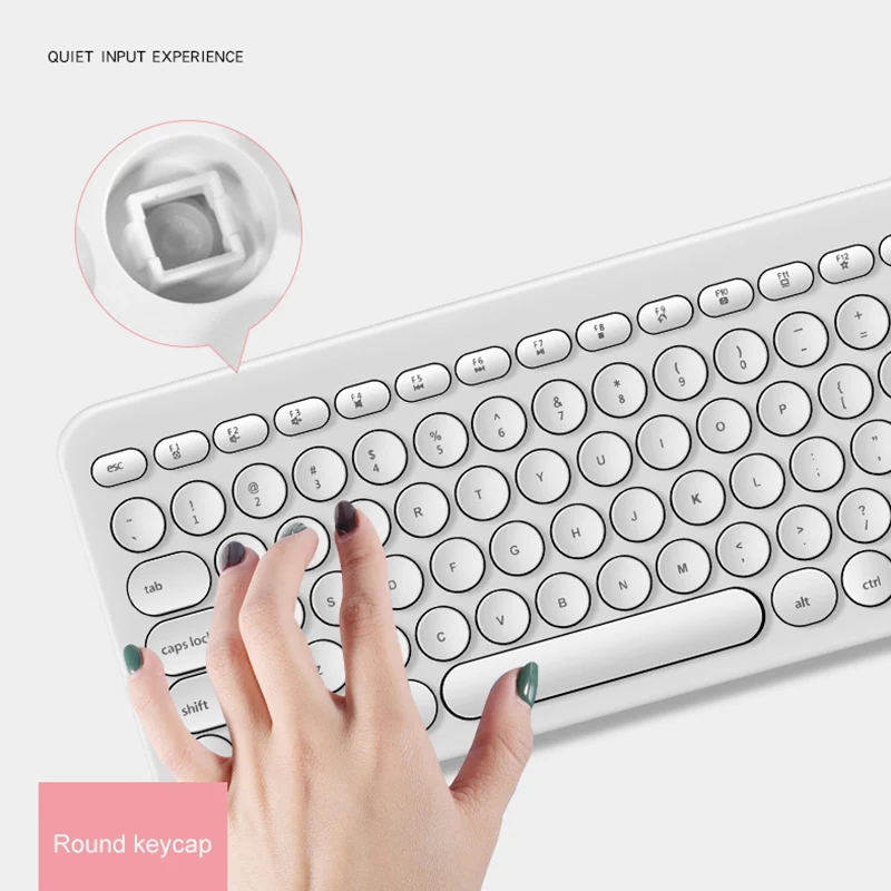 2,4G Беспроводная Бесшумная клавиатура и мышь Круглый Keycap клавиатура игровая мышь для Macbook lenovo Dell Asus hp ноутбук ПК компьютер