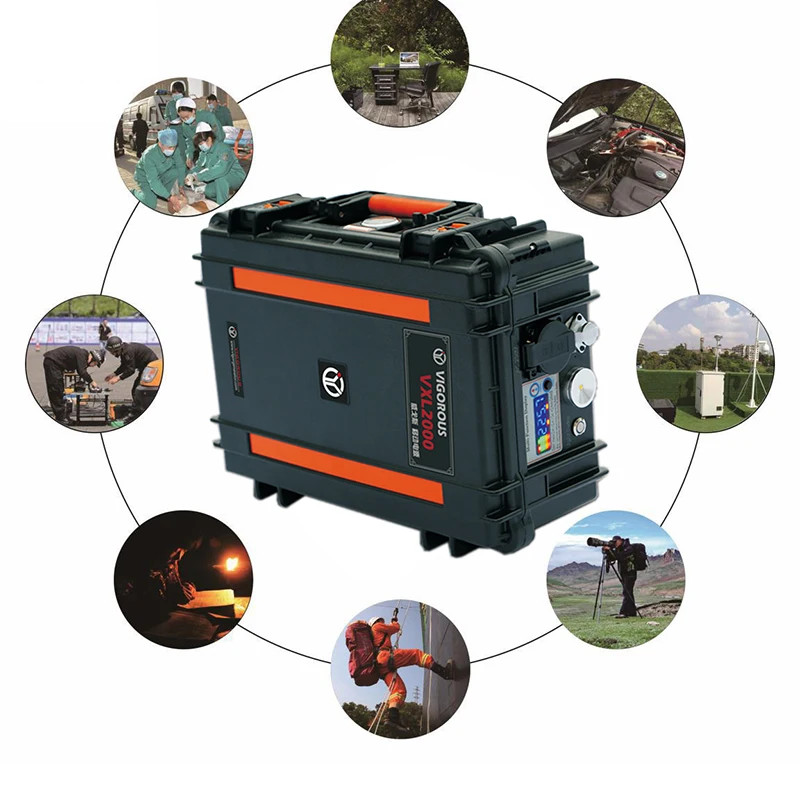 

2000Wh Portable Rechargeable Power Station 1400W Solar Power Generator for Outdoors Camping Rescue