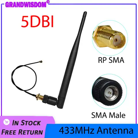 433 МГц Антенна LORA LORAWAN 5dbi SMA Штекерный разъем 433 IOT антенна Водонепроницаемая направленная антенна 21 см RP-SMA/u.FL Pigtail кабель