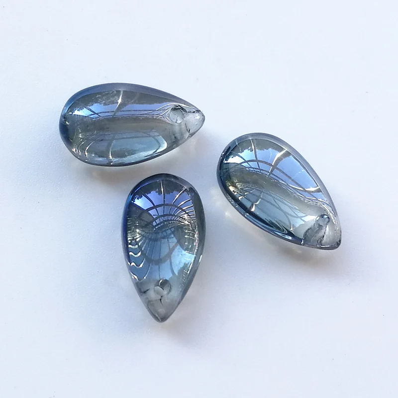 Бусины из чешского стекла сделай сам 8*14 мм 21 # прозрачные серые россыпью в форме