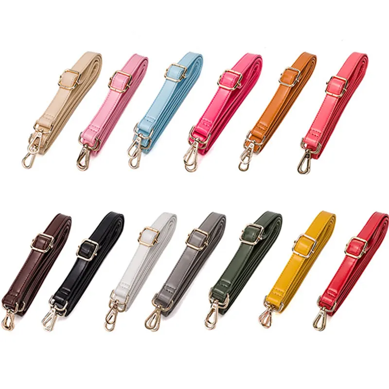 

Women Pu Leather Crossbody Bag Handle Strap Ladies DIY Solid Color Adjustable Length Bag Belts Metal Button Strap Accessories