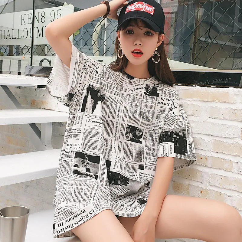 Футболка женская с коротким рукавом летняя большого размера|Футболки| |