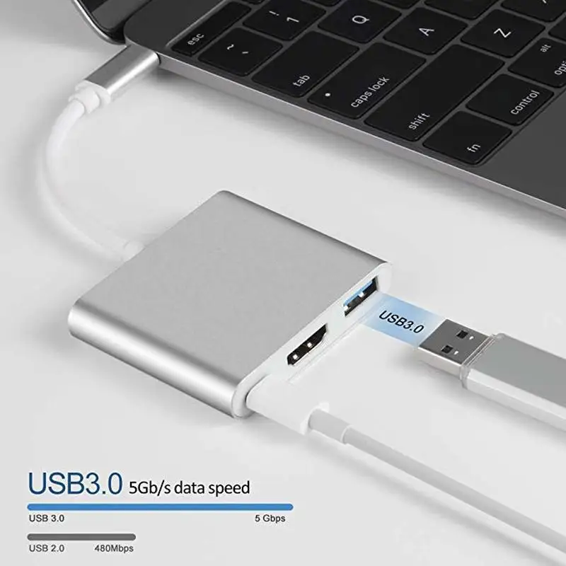 USB C концентратор к HDMI адаптер Тип 3 1 хаб USB3.0/HDMI/VGA/PD Зарядное устройство для нового