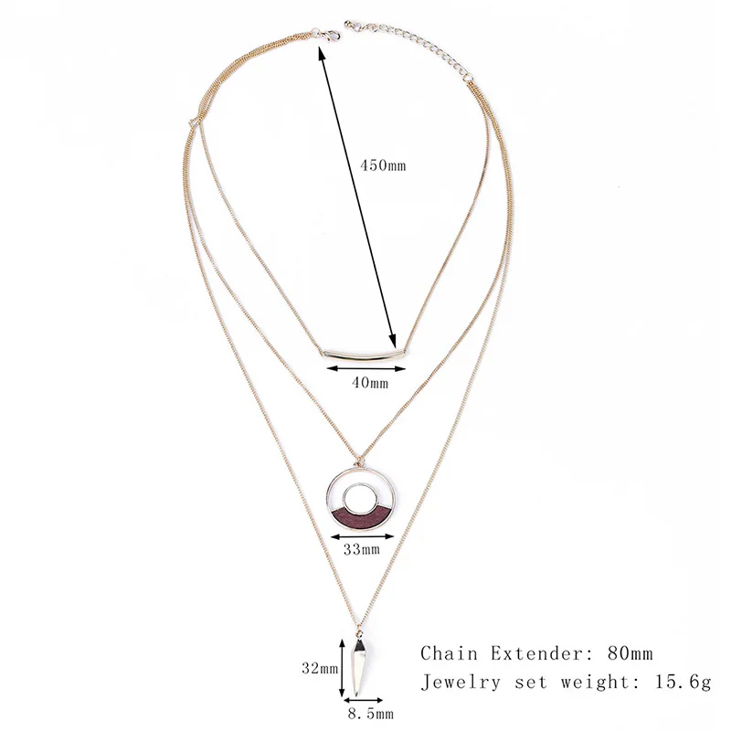 Модное многослойное женское ожерелье круглые ожерелья с подвеской из
