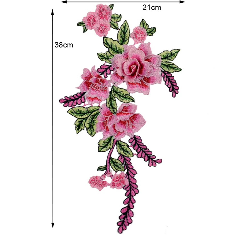 Нашивки с 3D вышивкой в виде цветов аксессуары для пришивания утюгом ремонтные