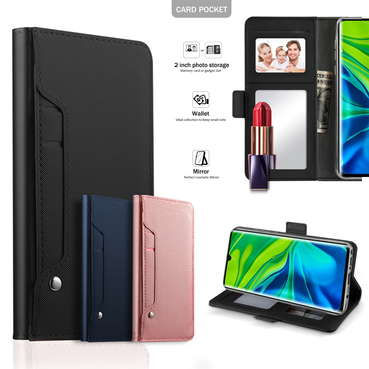Чехол для Xiaomi Mi CC9 Pro откидной Магнитный чехол бумажник из искусственной кожи с