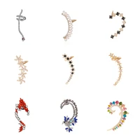 fashion hippocampus ear clip earrings exaggerated personality earrings high end diamond retro earrings earrings female jewelry
