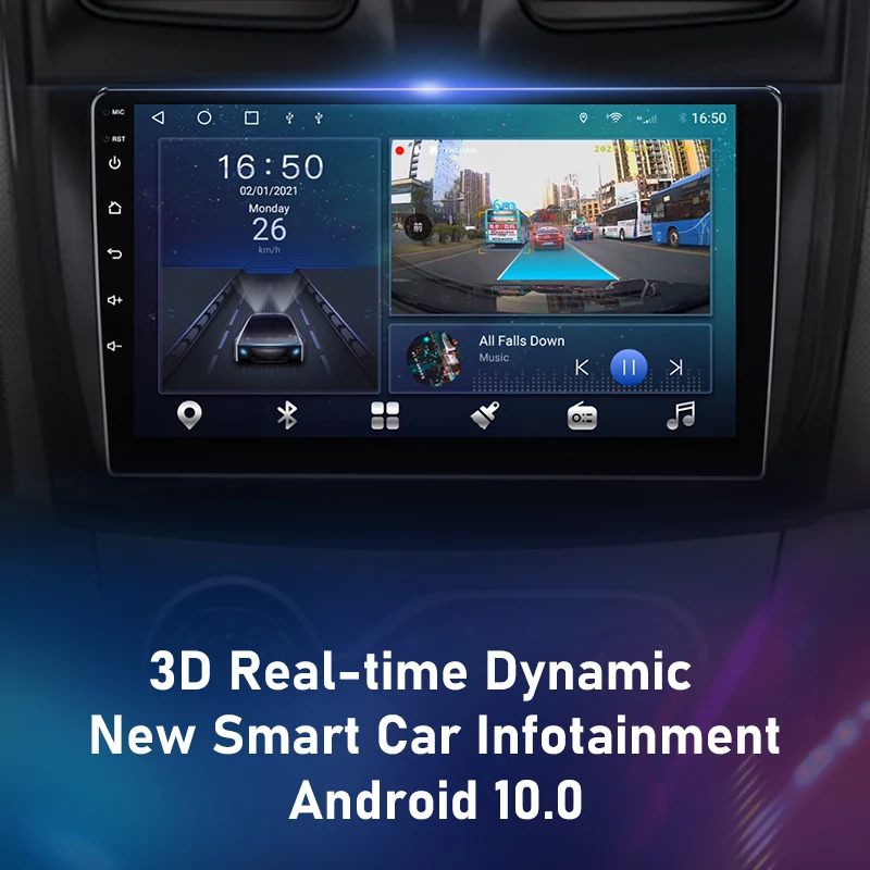 Автомагнитола JMCQ 2 Din Android 10 4 Гб + 32 ГБ мультимедийный видеоплеер для Renault Logan 2012-2019