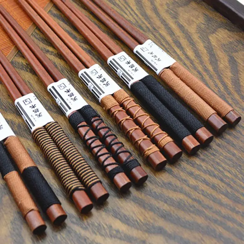 Натуральный каштан дерево Chopsticks провод натуральные деревянные палочки для еды Прямая Модные прочные палочки для еды ручной работы#20
