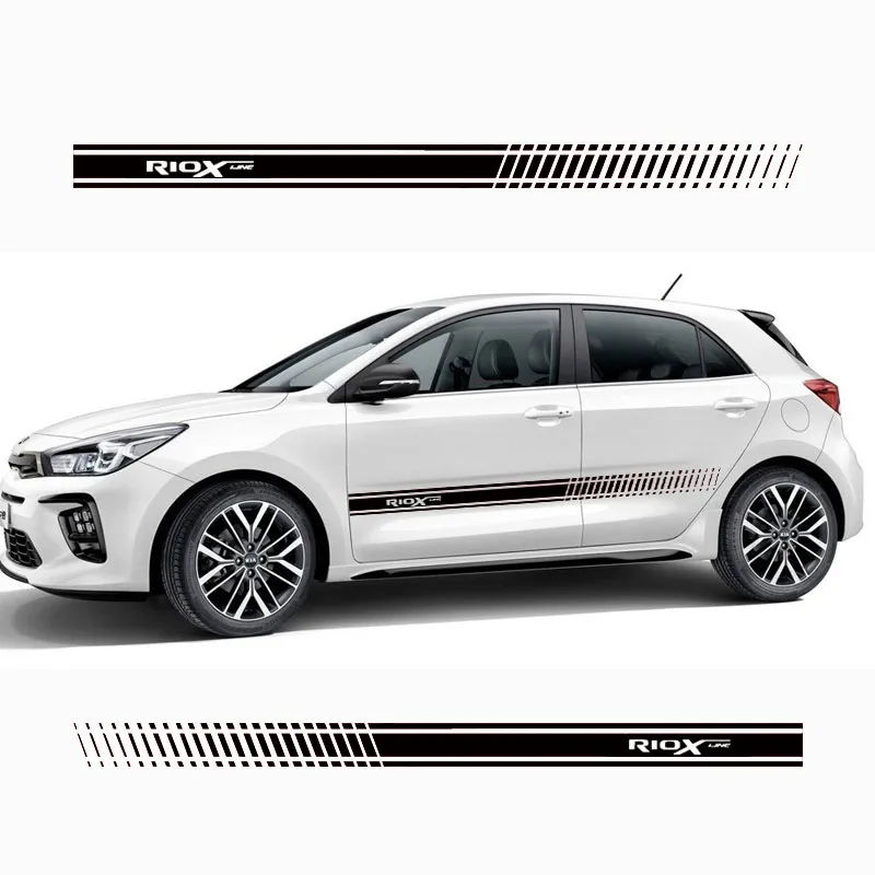 Стильная наклейка на кузов автомобиля Виниловая гоночную полоску для Kia Rio x line