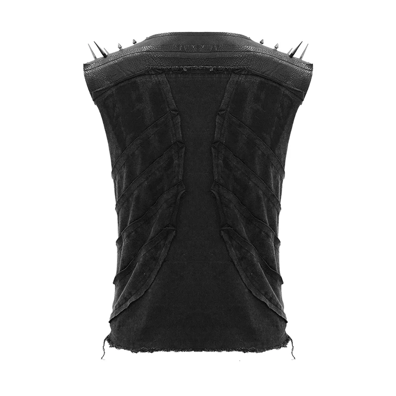 

Devil Fashion Punk Rock Summer T Shirt Men Black V Neck Rivets Sleeveless Tops Men Clothing Performance Tees Tops