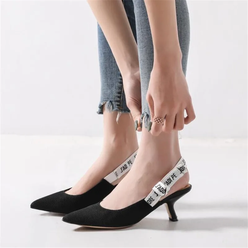 

High Heel Sandals For Women Butterfly Knot Strappy Heels Sandal Summer Woman Shoes Alphabet High Heels Leather Shoe Party Female