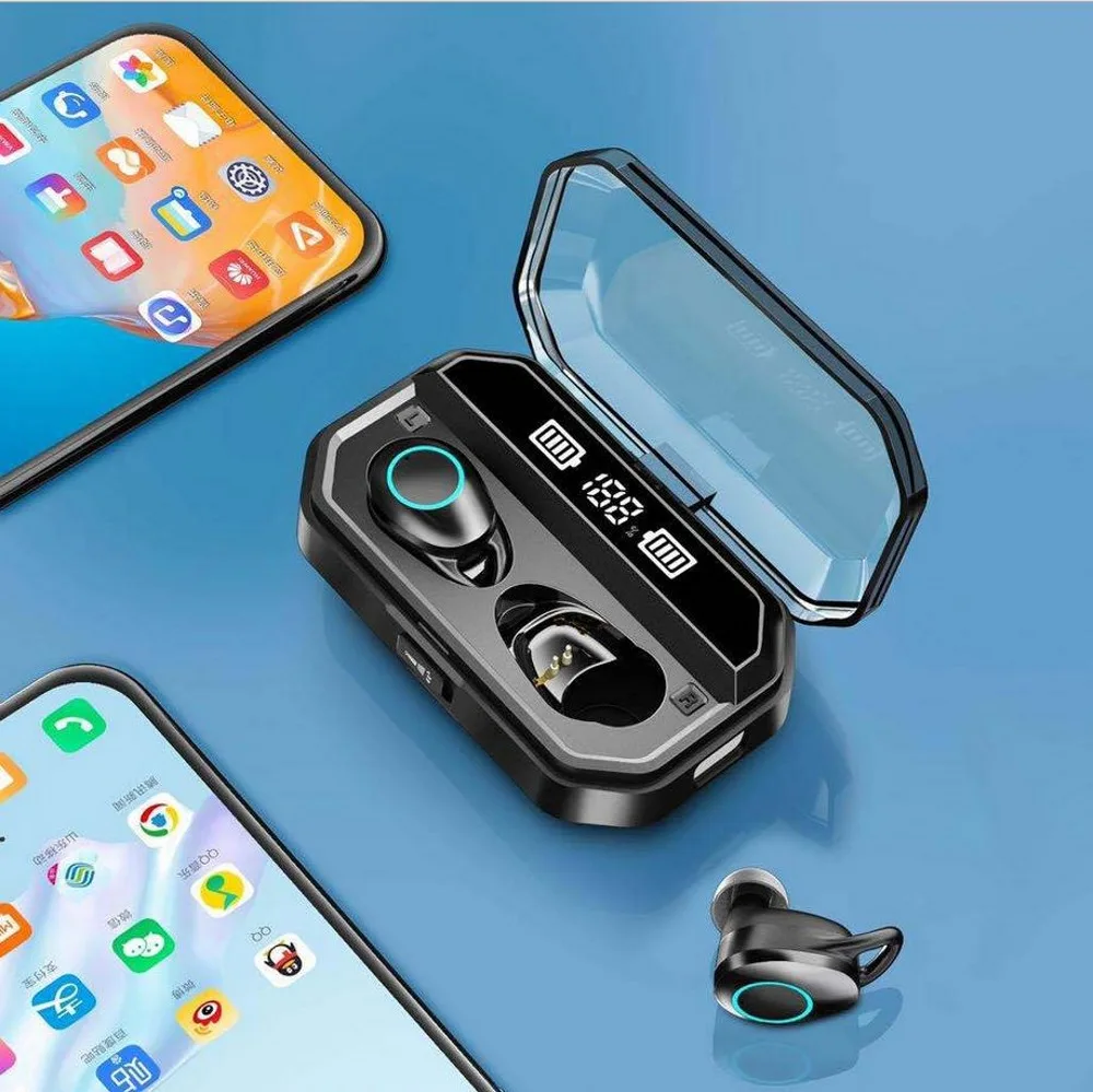 T19 цифровой дисплей мини невидимый TWS Bluetooth гарнитура с зарядным отсеком двойной