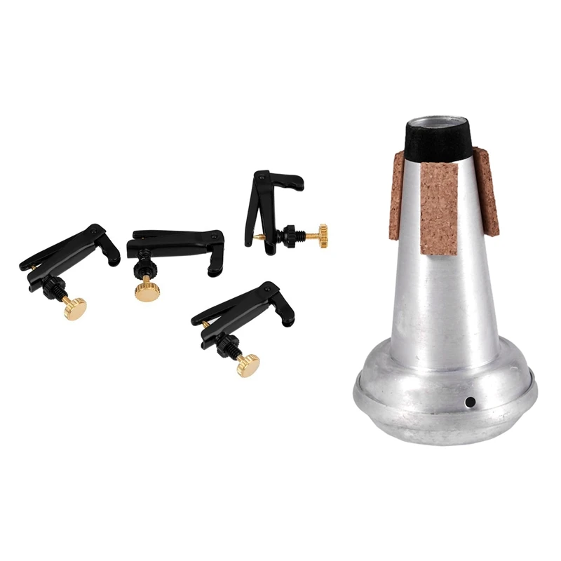 4 шт. тонкий тюнер-регулятор для скрипки с винтами медным покрытием и 1 труба