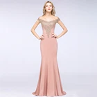 Женское длинное платье-русалка, Красное Кружевное официальное платье без рукавов с открытыми плечами и аппликацией, платье для выпускного вечера, 2021