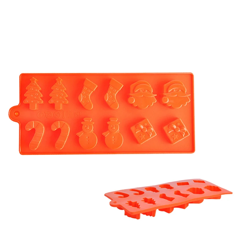 

Silicone 6 Cavity Santa Claus SnowMan Christmas Tree Cake Mold Decorating Baking Tool For Chocolate Fondant