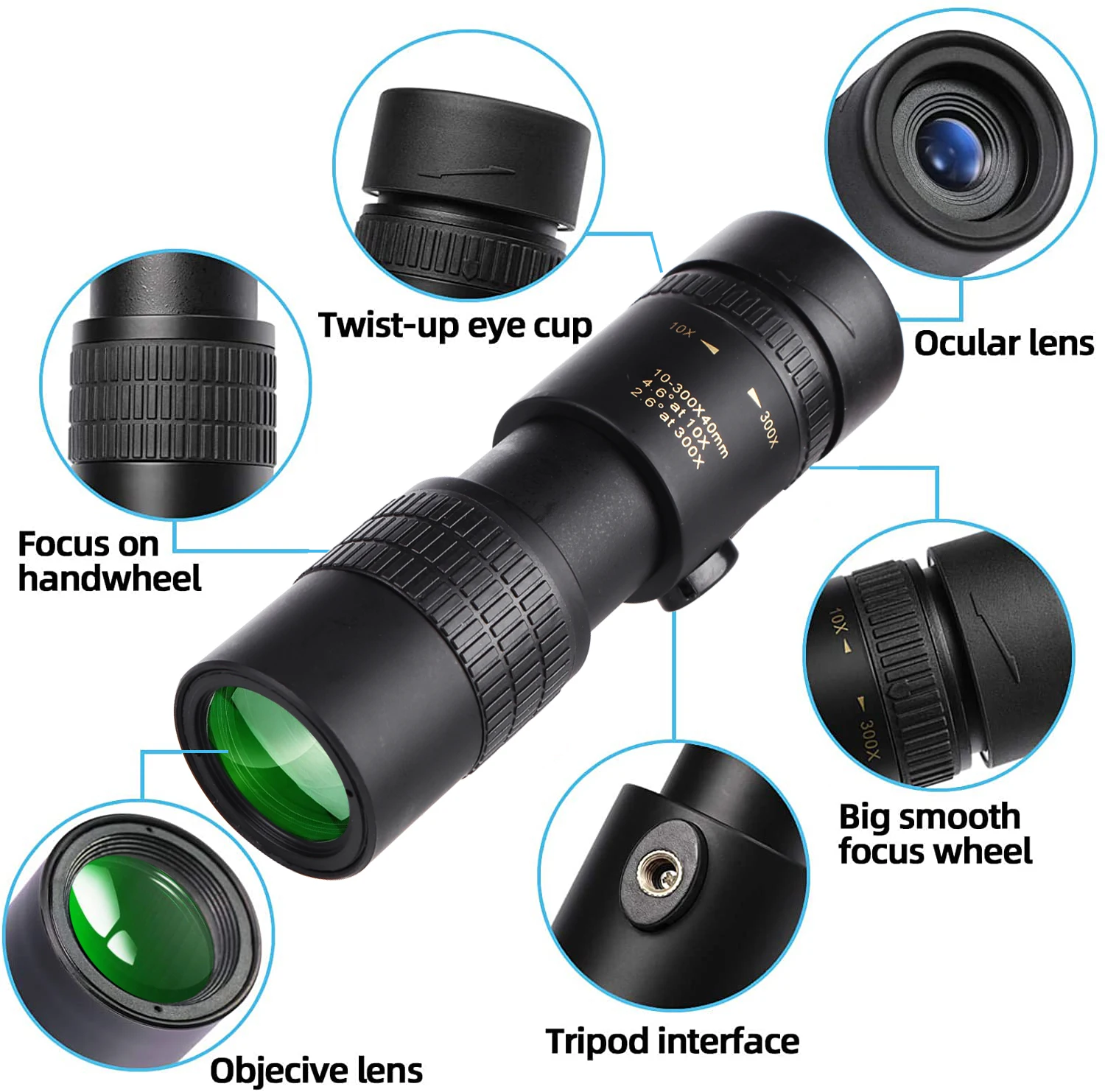 Портативный монокулярный телескоп с держателем и штативом водонепроницаемый