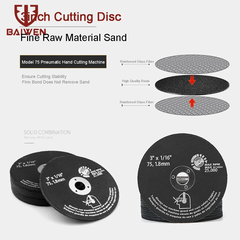 3 Inch Metal Cutting Discs Diameter 75mm Cut Off Wheels Fiber Cutter Reinforced Resin Blade For Angle Grinder Metalworking | Инструменты